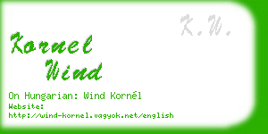 kornel wind business card